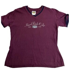 Vintage 90s Y2K V-neck Hard Rock Cafe Cozumel T-Shirt women's XL KC
